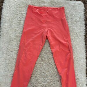 Old Navy Coral Leggings with Mesh Sides | Large